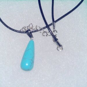 Hippie Boho Natural Turquoise Black Cord 18-20” Neck…